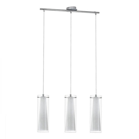 Pinto 3 Light Pendant Chrome & Clear White - 89833