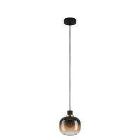 OILELLA Pendant Light Black / Brass Steel Black Brown Glass - 99614N