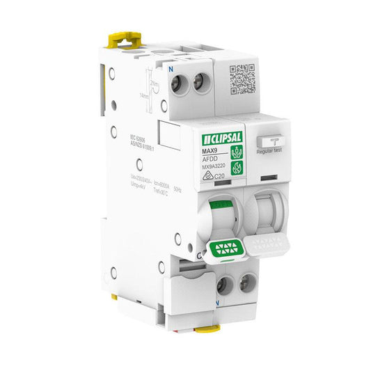 Clipsal MAX9Arc Fault Detection (AFDD+RCBO) - MX9A3220 - ARCK Electrical Wholesale Supplies