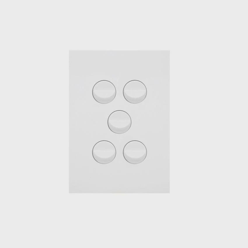 Hager Finesse 5 Gang Switch (Gloss White) - WBQSV5 - ARCK Electrical Wholesale Supplies