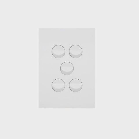 Hager Finesse 5 Gang Switch (Gloss White) - WBQSV5 - ARCK Electrical Wholesale Supplies