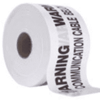 TAPE IDENT U/G CAUTION PVC 150mm - 100mtr WHITE COMMS - WATUMTW100