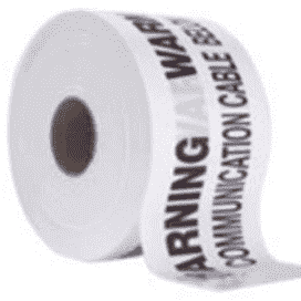 TAPE IDENT U/G CAUTION PVC 150mm - 100mtr WHITE COMMS - WATUMTW100 - ARCK Electrical Wholesale Supplies