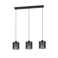 SEGOVIA Pendant 3 Lights Black Steel - 900738N