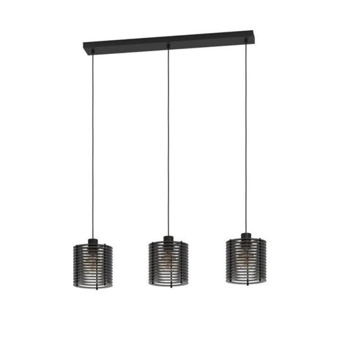 SEGOVIA Pendant 3 Lights Black Steel - 900738N