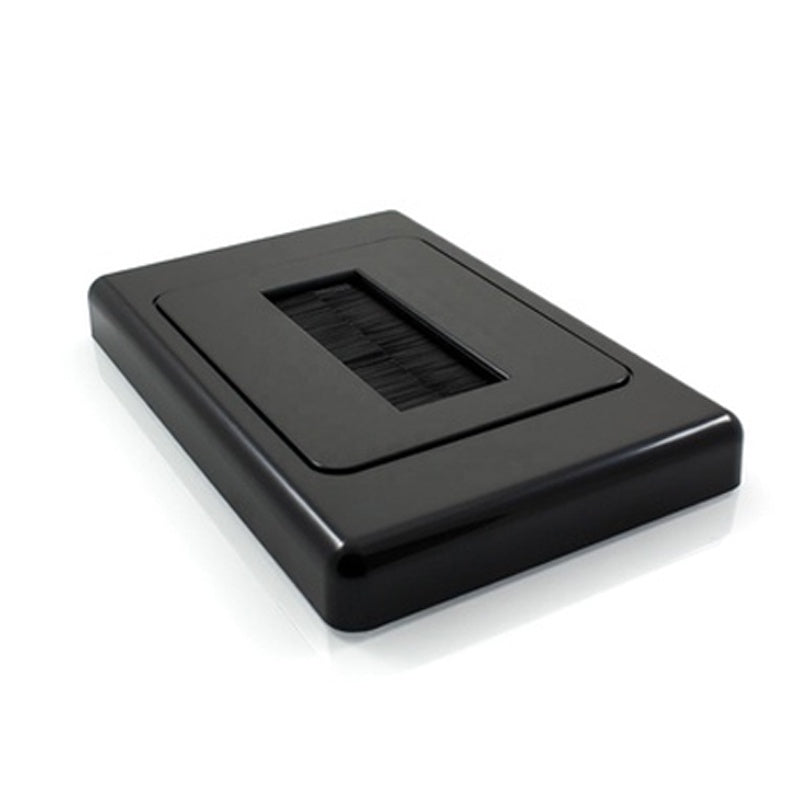 Brush Wall Plate  Nylon Bristles - Black - ESW190B - ARCK Electrical Wholesale Supplies