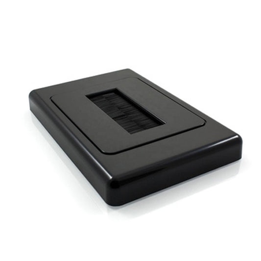 Brush Wall Plate  Nylon Bristles - Black - ESW190B - ARCK Electrical Wholesale Supplies