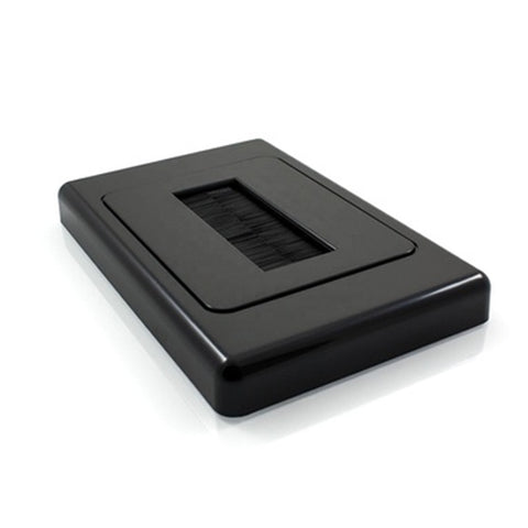Brush Wall Plate  Nylon Bristles - Black - ESW190B - ARCK Electrical Wholesale Supplies