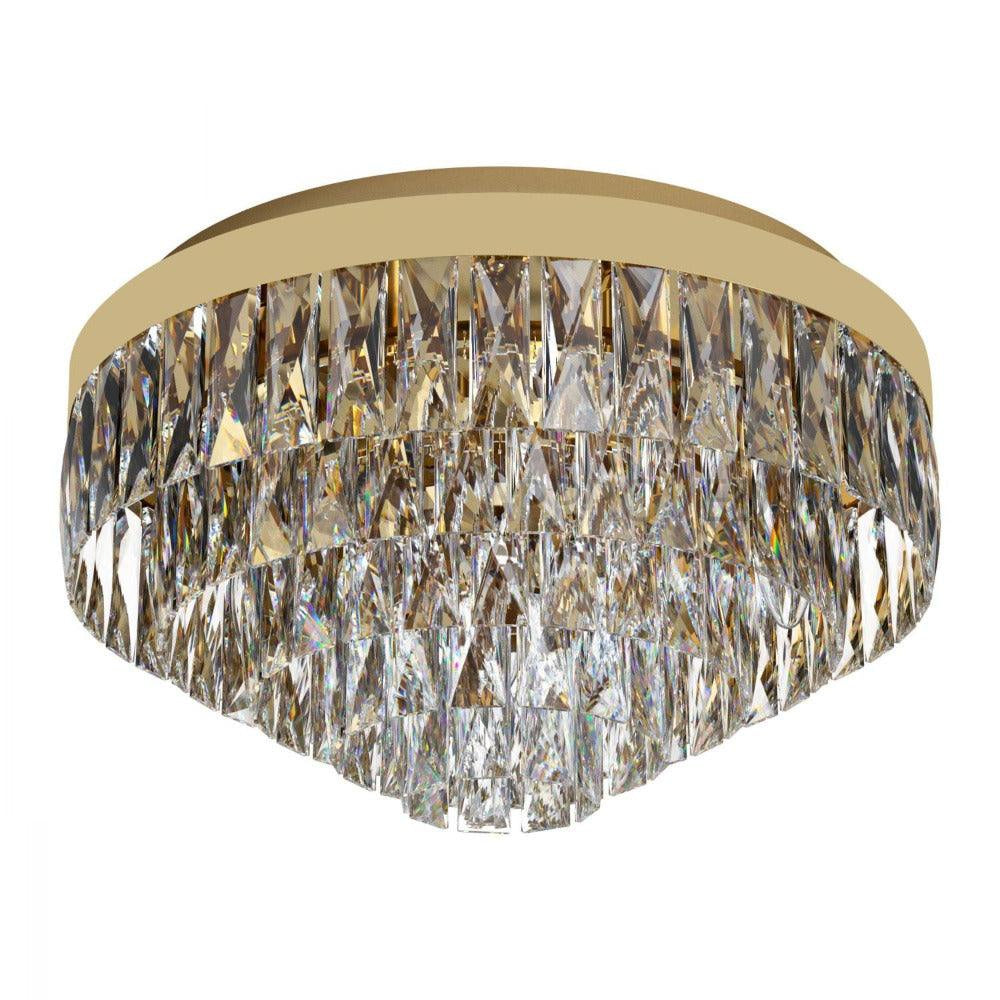 Valparaiso 8 Light Ceiling Gold Coloured & Crystal 480mm - 39457 - ARCK Electrical Wholesale Supplies
