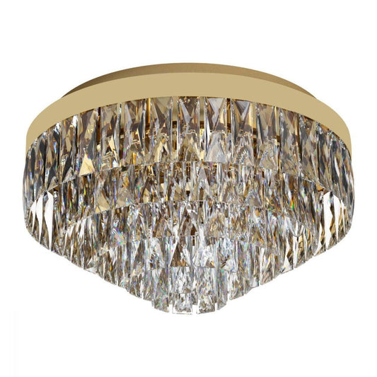 Valparaiso 8 Light Ceiling Gold Coloured & Crystal 480mm - 39457 - ARCK Electrical Wholesale Supplies