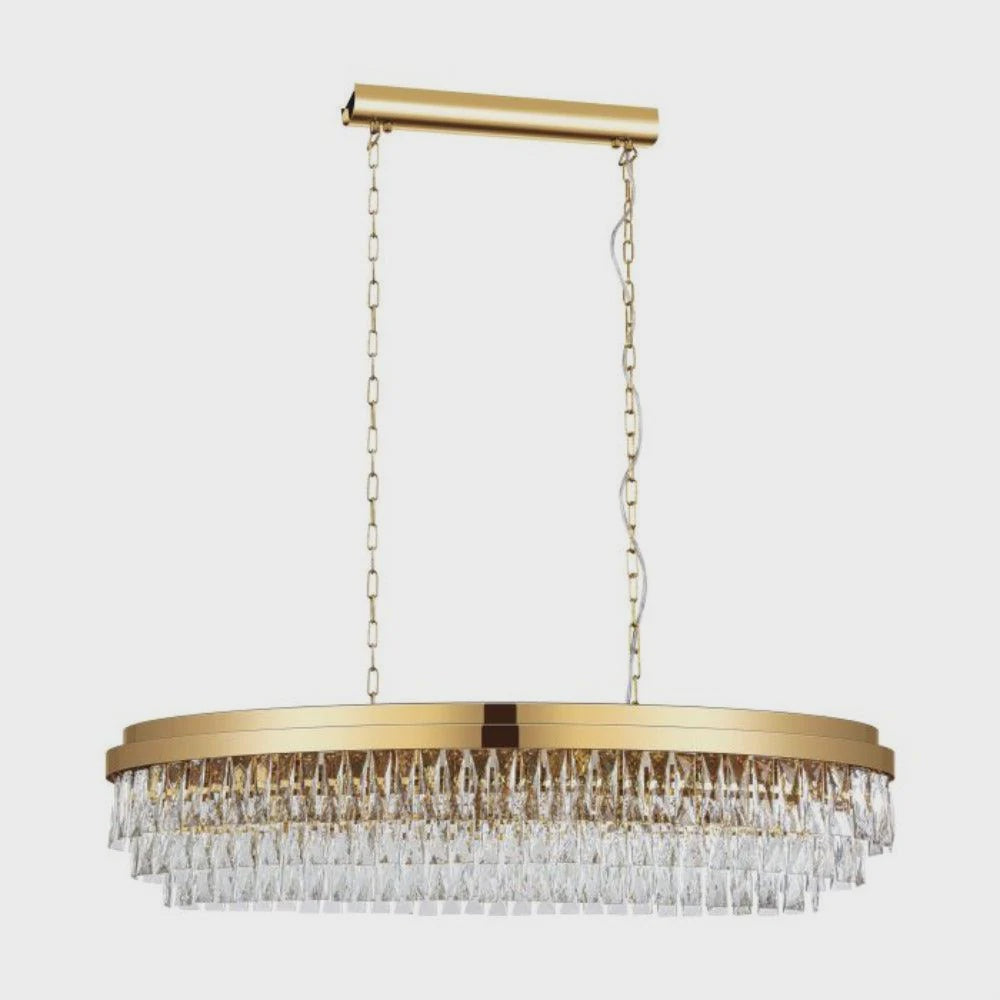 Valparaiso 13 Light Pendant Gold Coloured & Crystal - 39463 - ARCK Electrical Wholesale Supplies