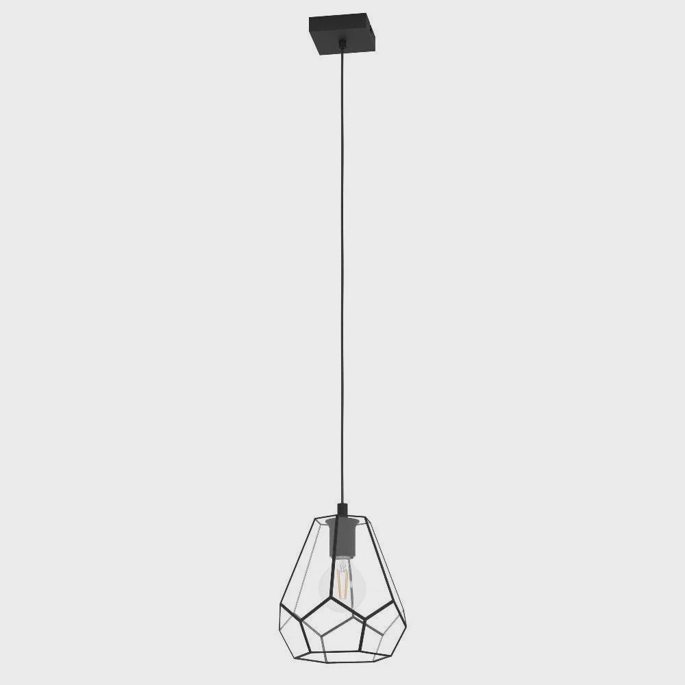 MARDYKE Pendant Light Black Steel Clear Glass - 43643N - ARCK Electrical Wholesale Supplies