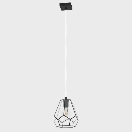 MARDYKE Pendant Light Black Steel Clear Glass - 43643N - ARCK Electrical Wholesale Supplies