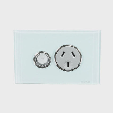 CLIPSAL SATURN 10A SINGLE POWER POINT - OCEAN MIST - 4015OM - ARCK Electrical Wholesale Supplies