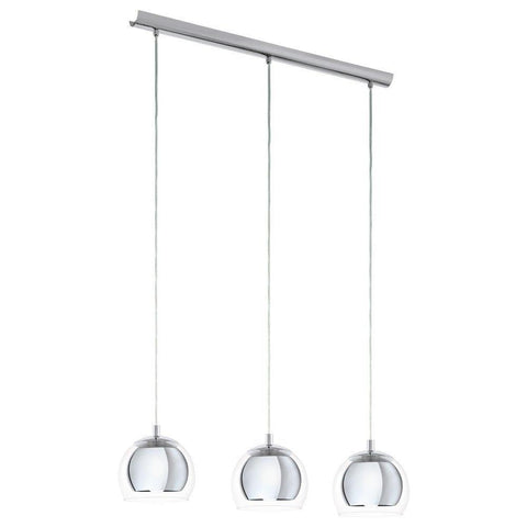 Rocamar 3 Light Pendant Chrome & Clear - 94593