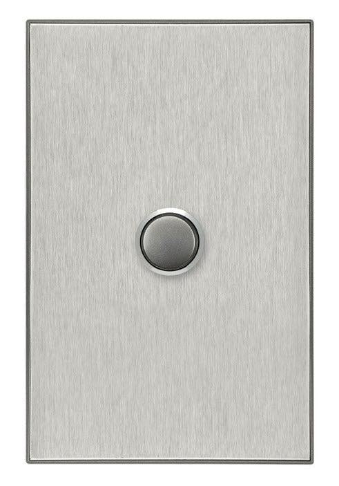CLIPSAL SATURN 1 GANG PUSHBUTTON LED SWITCH - HORIZON SILVER - 4061PBLHS - ARCK Electrical Wholesale Supplies