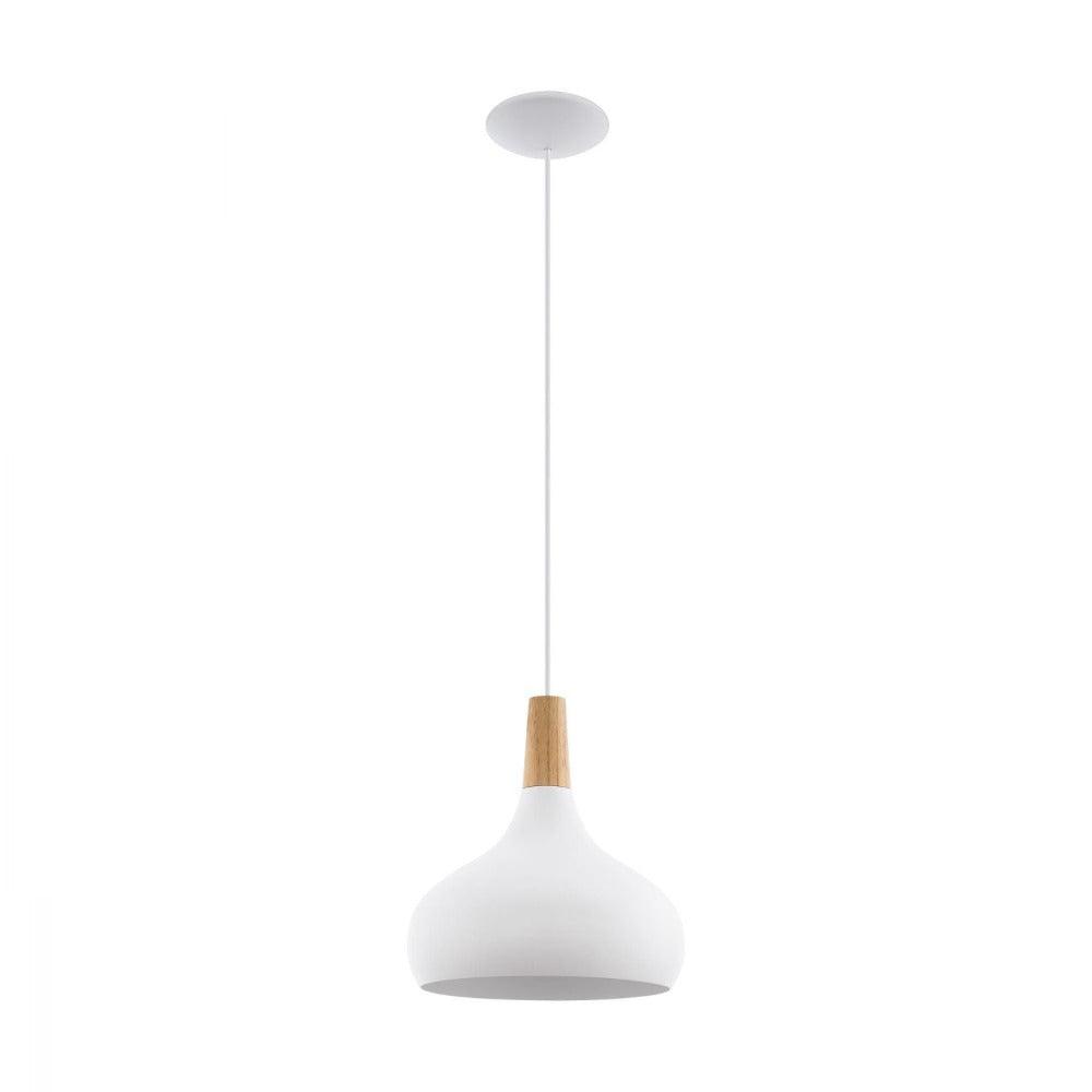 Sabinar 1 Light Pendant White & Brown 280mm - 96982N
