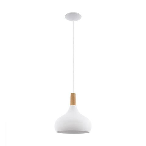 Sabinar 1 Light Pendant White & Brown 280mm - 96982N