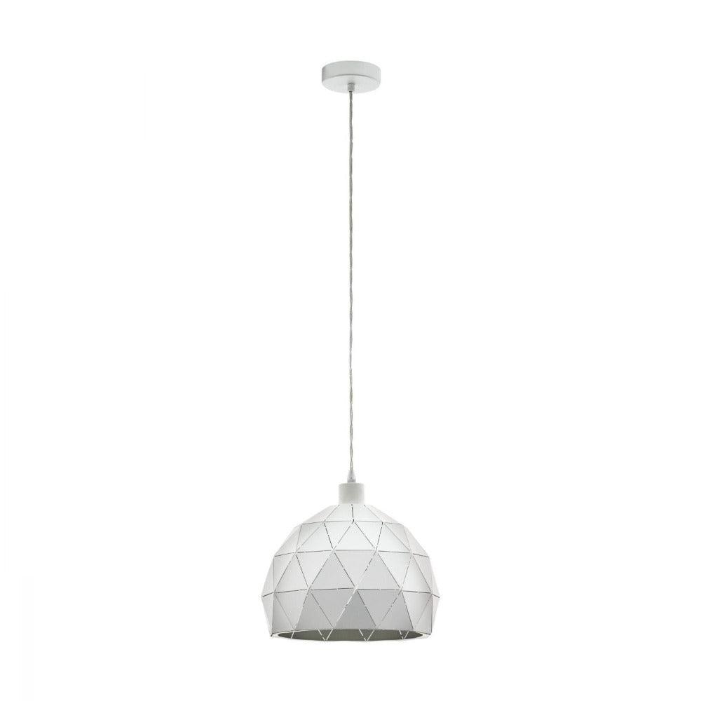 Roccaforte 1 Light Pendant White 300mm - 97854N