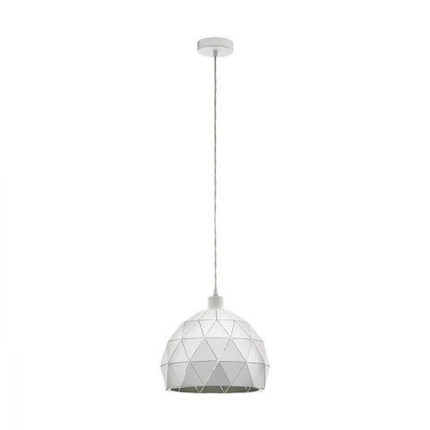 Roccaforte 1 Light Pendant White 300mm - 97854N