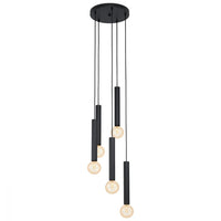 Cortenova 5 Light Pendant Black Steel - 98058