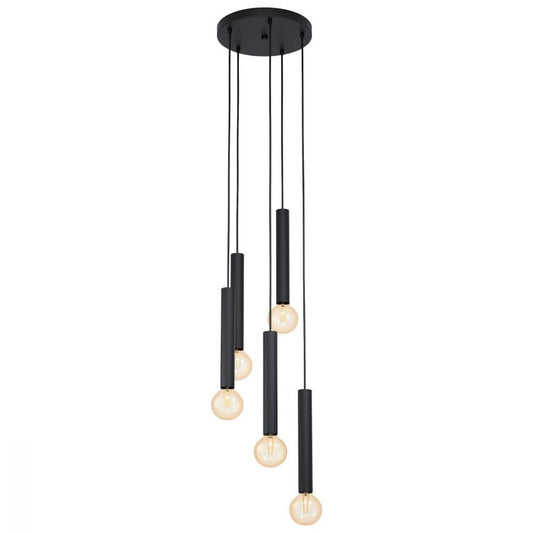 Cortenova 5 Light Pendant Black Steel - 98058