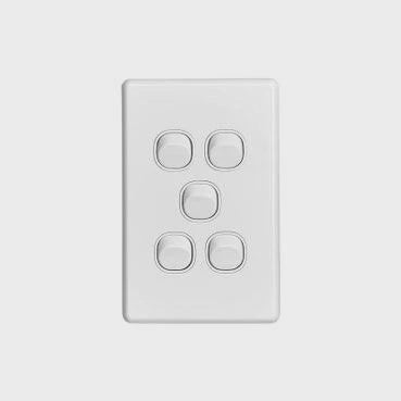 Clipsal Classic 5 Gang Switch White - C2035VA-WE - ARCK Electrical Wholesale Supplies