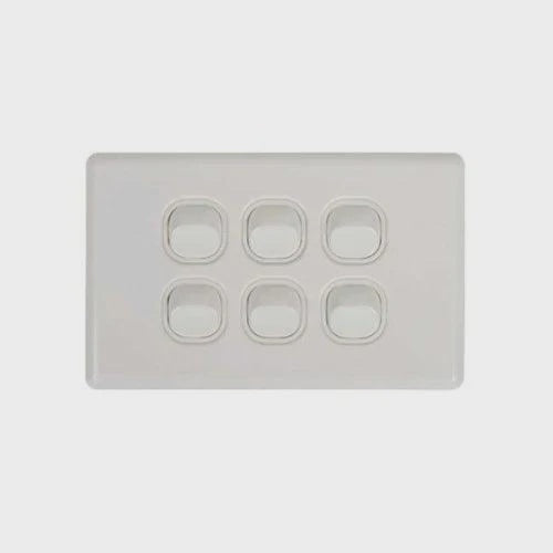 Tesla Slimline Series Switch - 6 Gang - TESNSW6V - ARCK Electrical Wholesale Supplies
