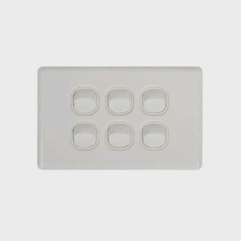 Tesla Slimline Series Switch - 6 Gang - TESNSW6V