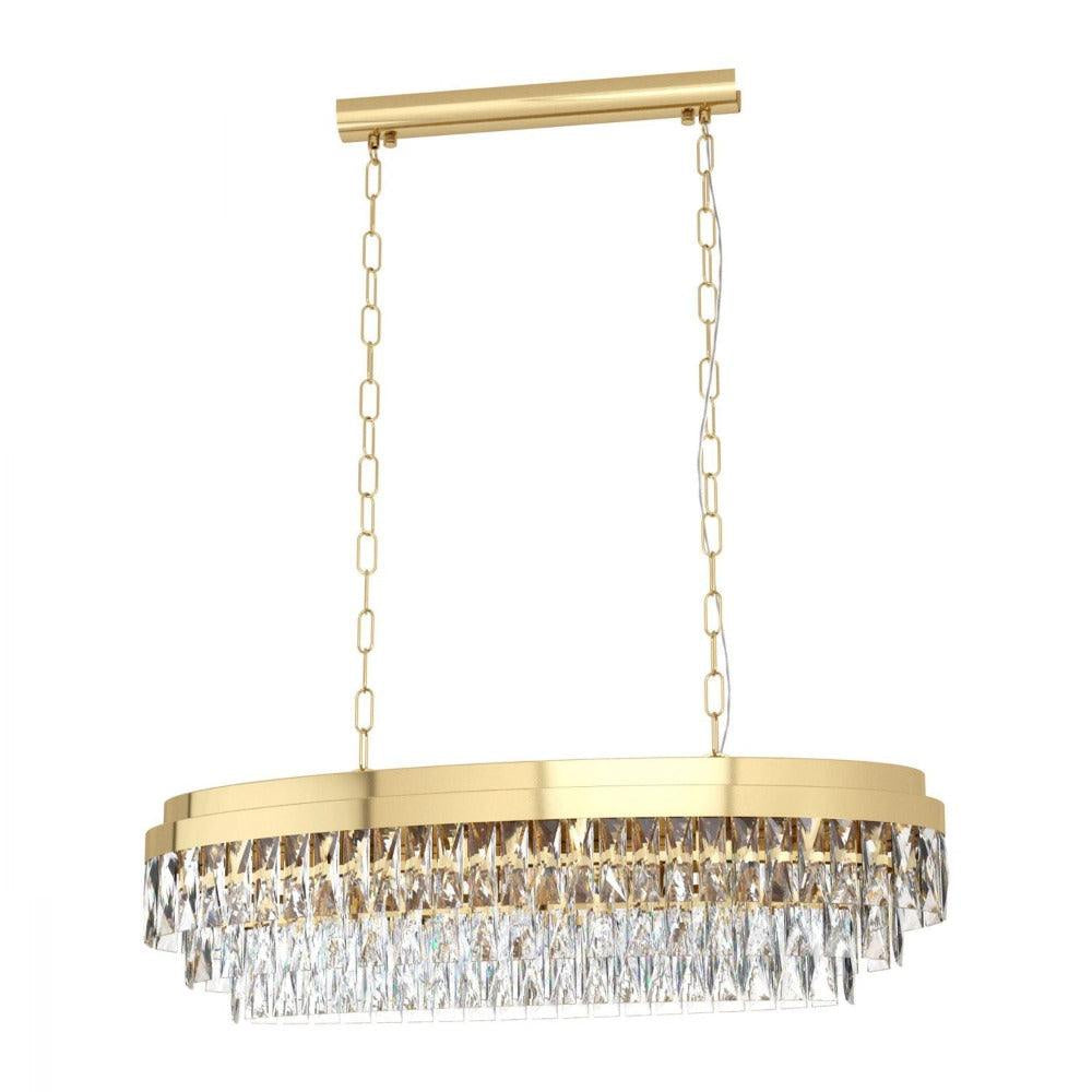 Valparaiso 10 Light Pendant Gold Coloured & Crystal - 39462 - ARCK Electrical Wholesale Supplies
