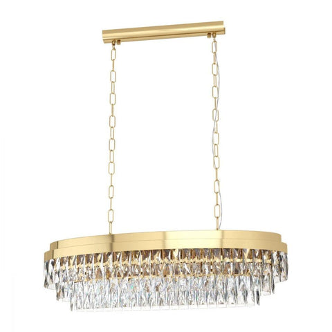 Valparaiso 10 Light Pendant Gold Coloured & Crystal - 39462 - ARCK Electrical Wholesale Supplies