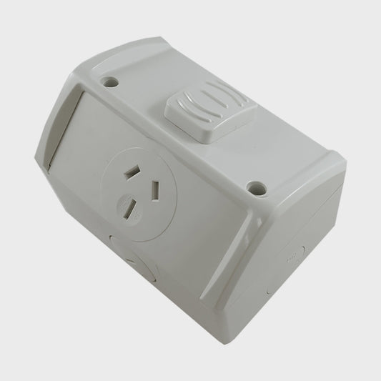 Weatherproof GPO SINGLE 15A  NEW STYLE - WPOS15NG - ARCK Electrical Wholesale Supplies