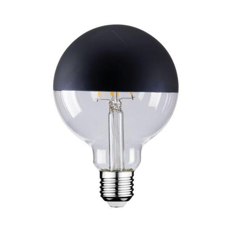 G95 FILAMENT GLOBE HALF BLACK E27 - 9E27LEDSP95DHB