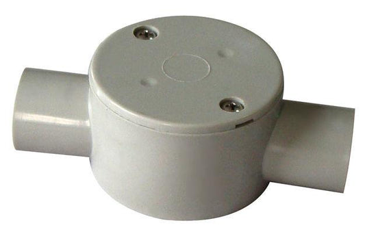 PVC-2 Way Shallow J/Box Grey 20mm - JBS-20G/2 - ARCK Electrical Wholesale Supplies
