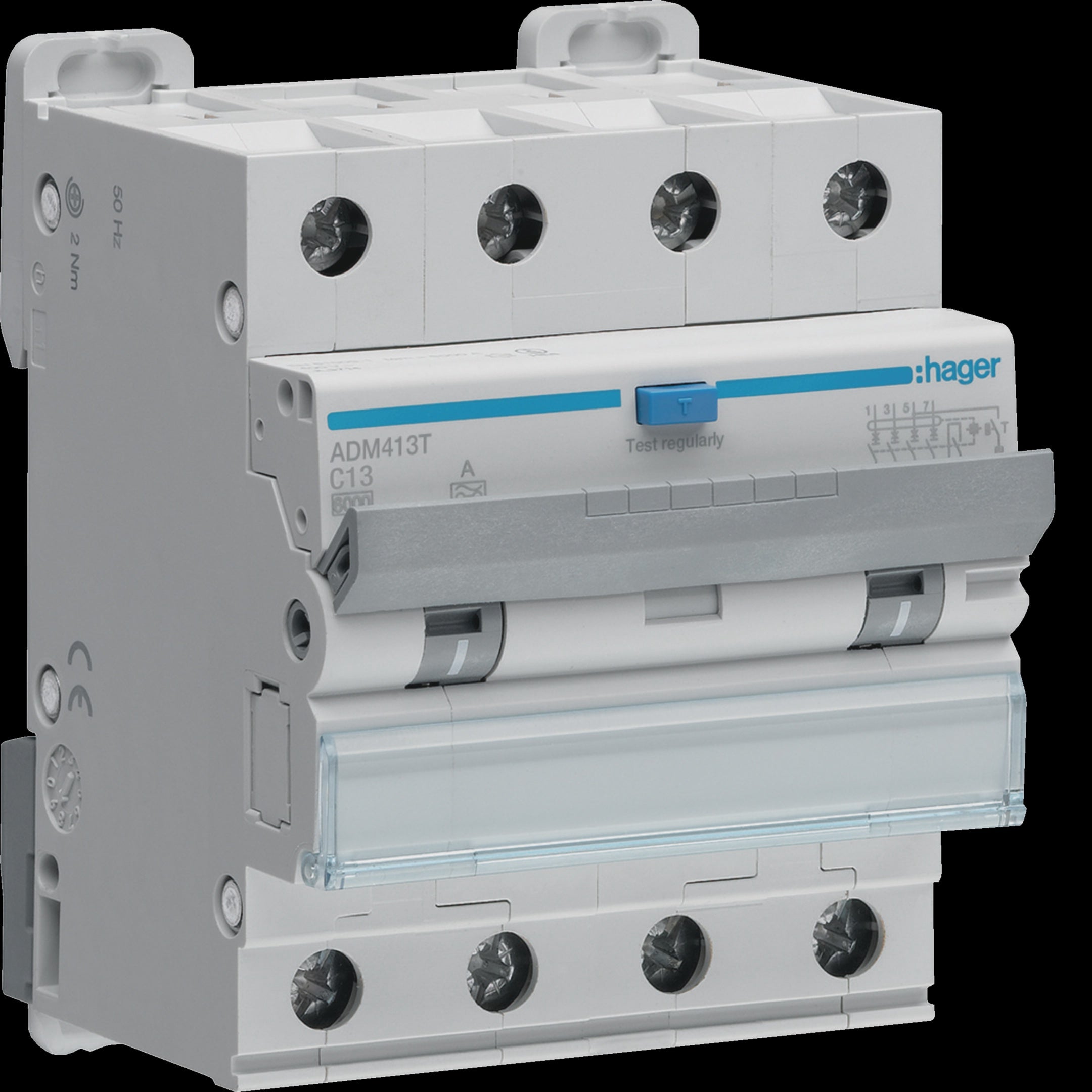 Hager RCBO 4P 6kA C-10A 30mA A - ADM410T - ARCK Electrical Wholesale Supplies