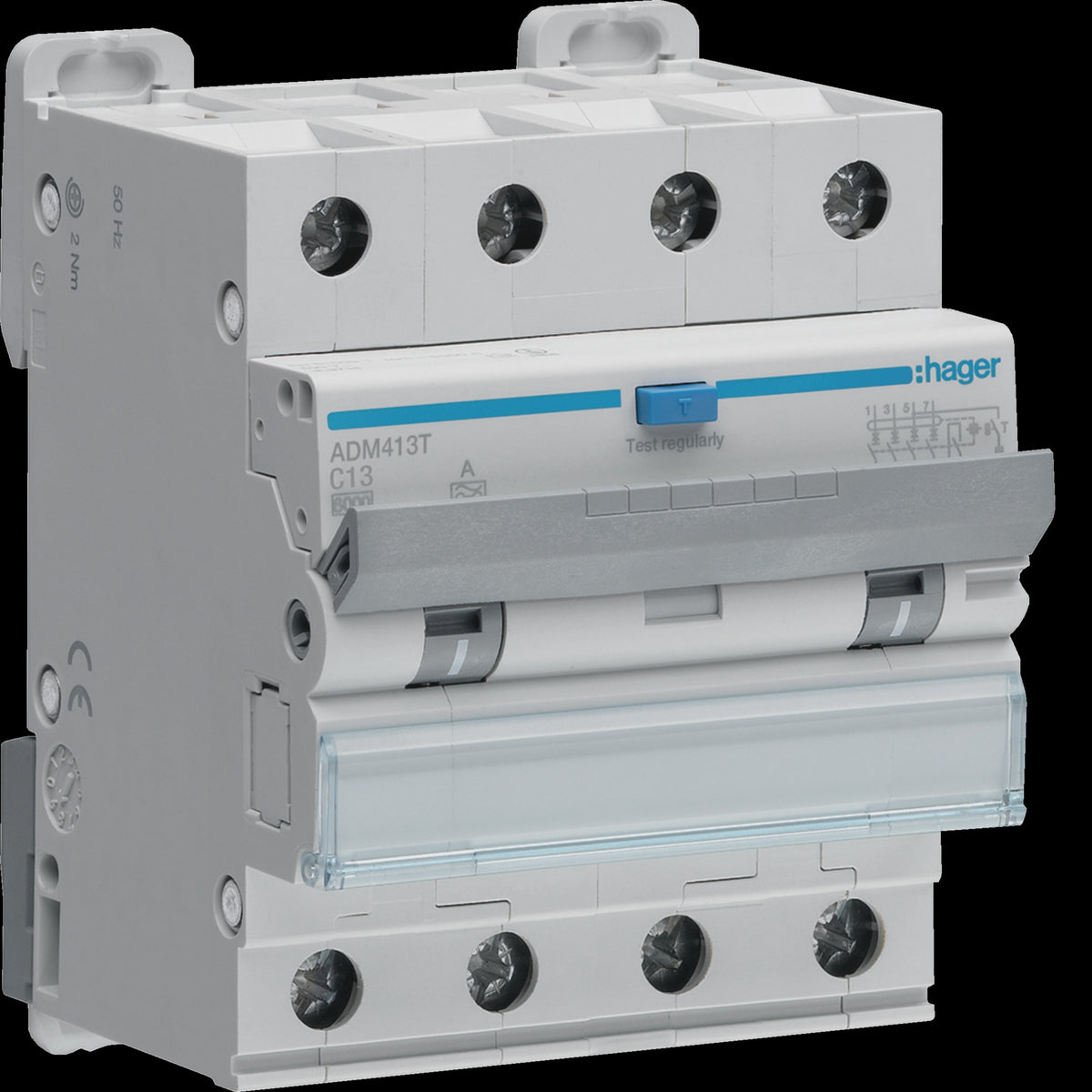 Hager RCBO 4P 6kA C-10A 30mA A - ADM410T - ARCK Electrical Wholesale Supplies