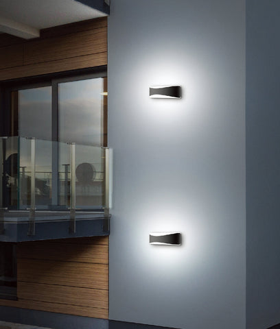 WALL S/M Up/Dn CURVED Dark grey/Matt Wh 3K IP65 Opal - APIS1