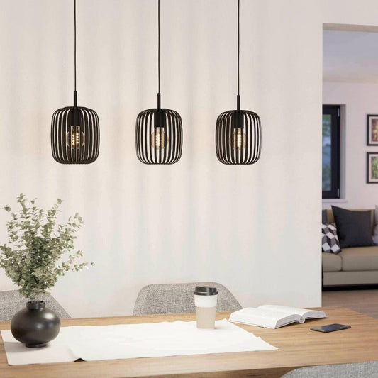 ROMAZZINA Pendant 3 Lights Black Steel - 900495N - ARCK Electrical Wholesale Supplies