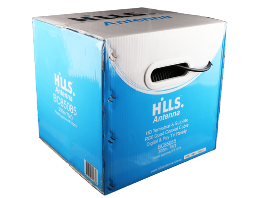 Hills Antenna RG6 FTA/SAT Quad Shield 305m Box- BC85085 - ARCK Electrical Wholesale Supplies