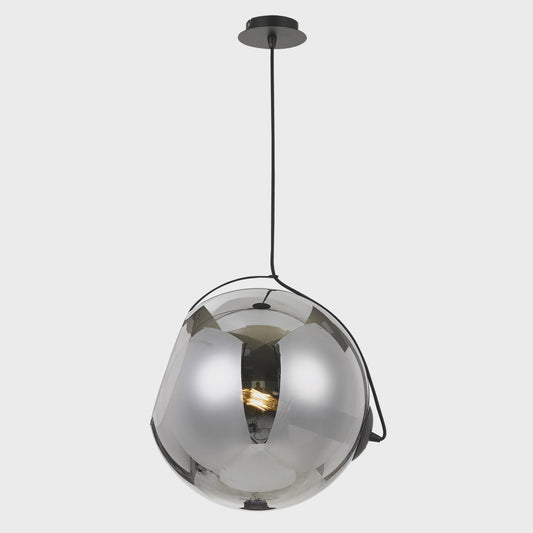 BONDI 40 PENDANT 25wE27max  D 400 Cab:2m BLACK/SMOKE - BONDI PE40-SM - ARCK Electrical Wholesale Supplies