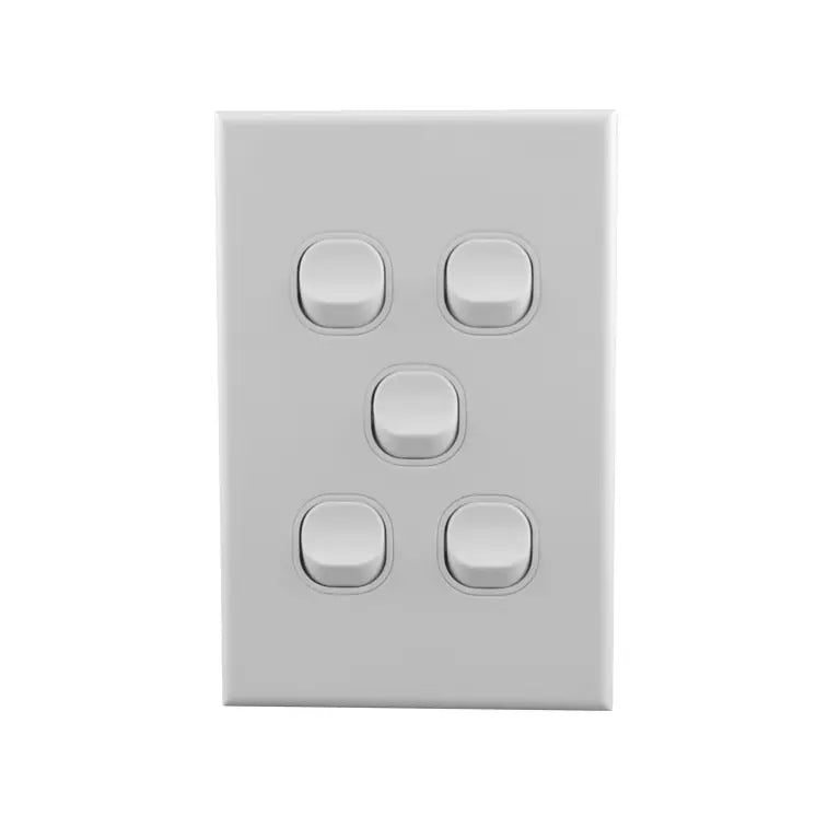 Light Switch Vertical 5 Gang 2 - BS-LS165V - ARCK Electrical Wholesale Supplies