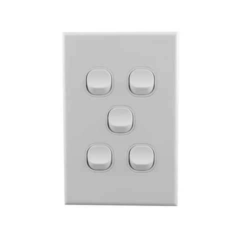 Light Switch Vertical 5 Gang 2 - BS-LS165V - ARCK Electrical Wholesale Supplies