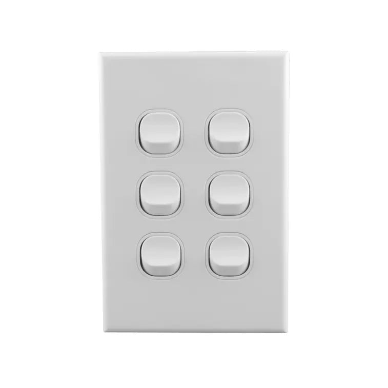 Light Switch Vertical 6 Gang 2 - BS-LS166V - ARCK Electrical Wholesale Supplies