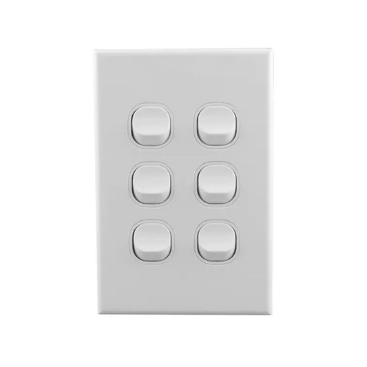 Light Switch Vertical 6 Gang 2 - BS-LS166V - ARCK Electrical Wholesale Supplies