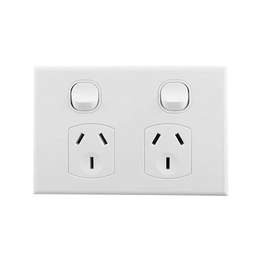 Double Power Point BASIX S Whi - BS-POD10 - ARCK Electrical Wholesale Supplies