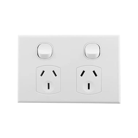 Double Power Point BASIX S Whi - BS-POD10 - ARCK Electrical Wholesale Supplies
