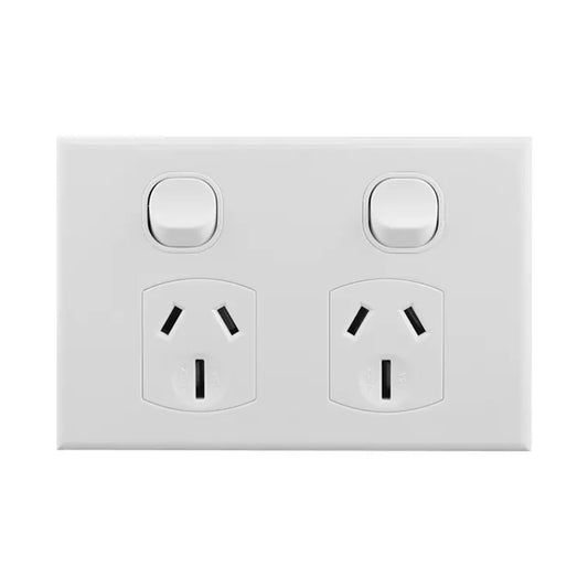 Double Power Point White 250V - BS-POD15 - ARCK Electrical Wholesale Supplies
