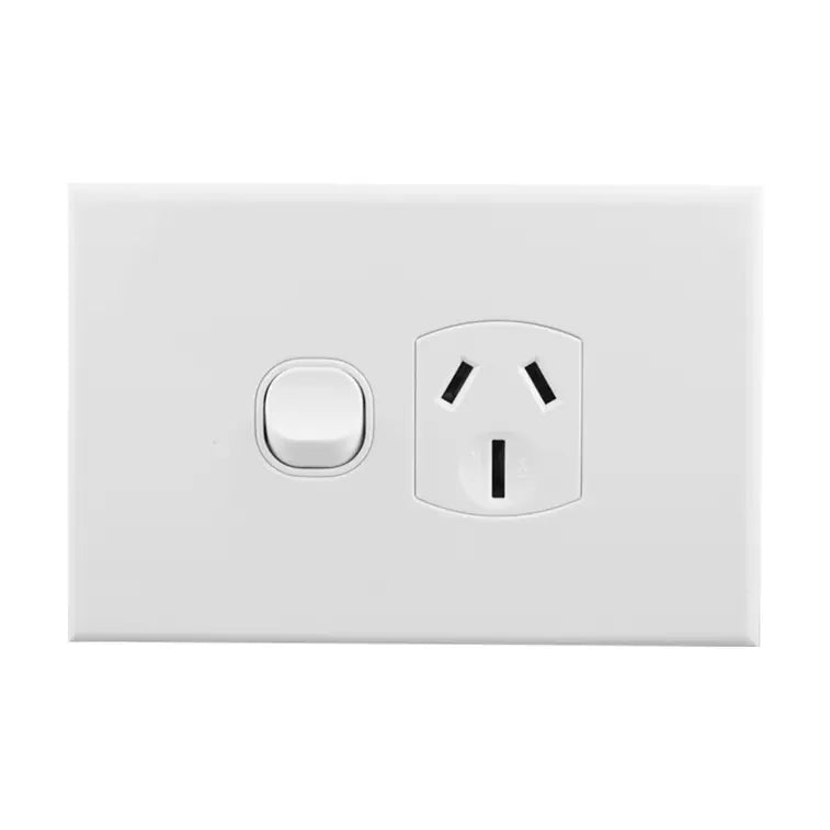 Single Power Point White 250V - BS-POS15 - ARCK Electrical Wholesale Supplies