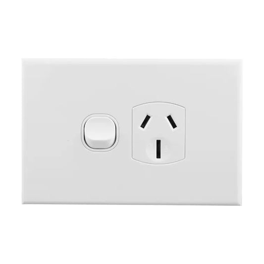 Single Power Point White 250V - BS-POS15 - ARCK Electrical Wholesale Supplies