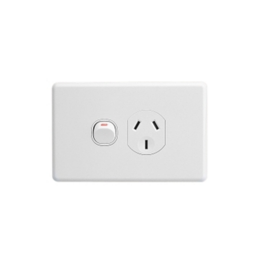 Clipsal Classic Single Powerpoint-10A White - C2015WE